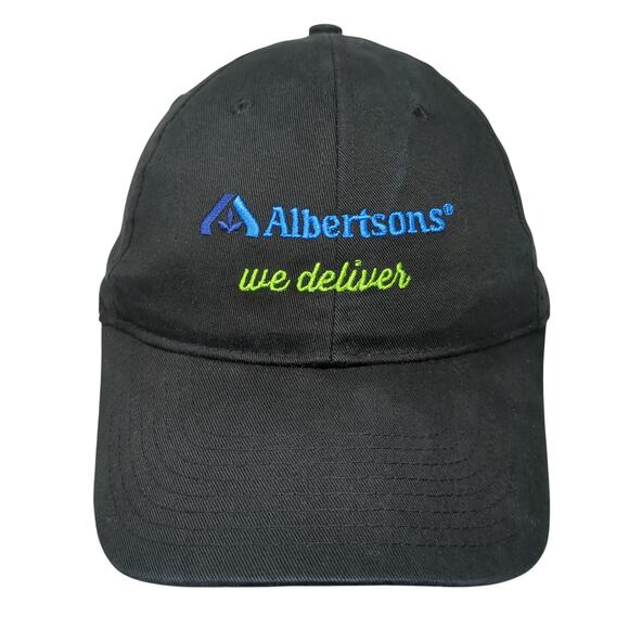 Albertsons We Deliver Strapback Baseball Cap Black One Size Embroidered KC - Picture 1 of 9